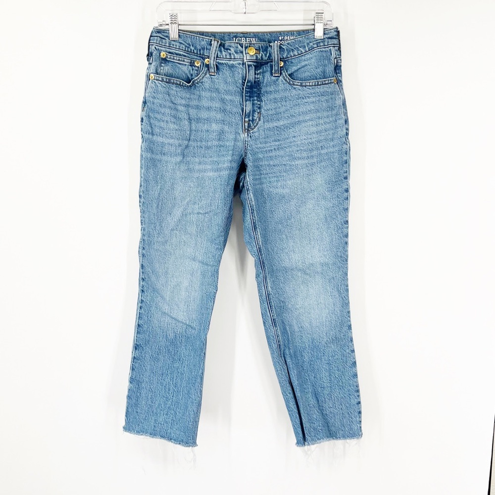 J. Crew 9” Demi-Boot Crop Jeans in Ruby Wash